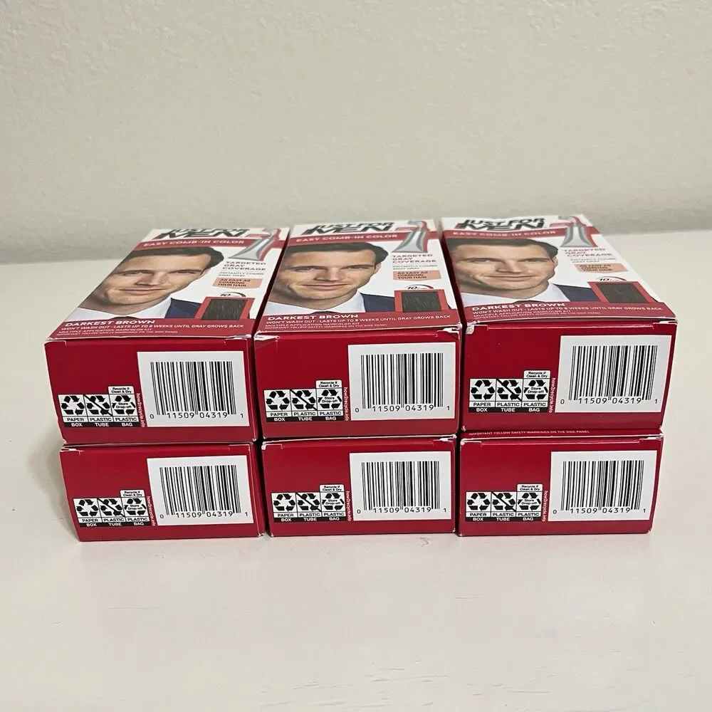 Just For Men Easy Comb-In Color A-50 Darkest Brown Lot of 6 NEW